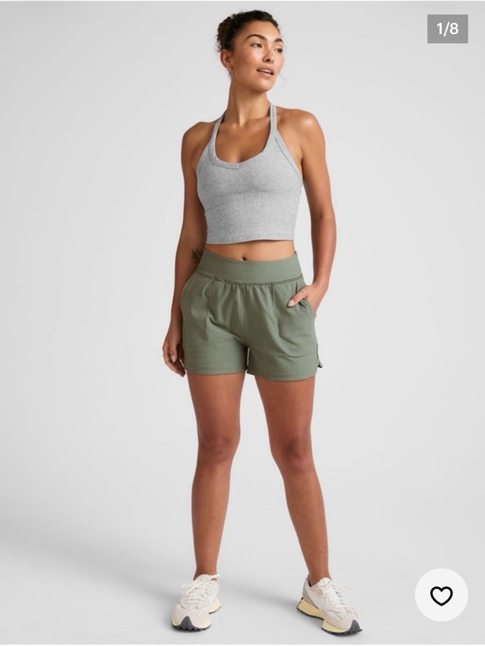 Beyond Yoga Spacedye Women's Grey Sage Heather Shorts NWT Medium